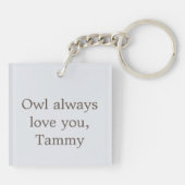 Schönes Barred Owl Audubon Valentine Schlüsselanhänger (Rückseite)