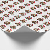 Schönes Basset Hound Hund Weihnachtsmuster Geschenkpapier (Ecke)