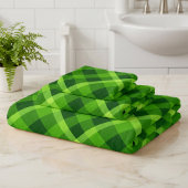 Schönes Baum Grün Kariert Bath Handtuch Set