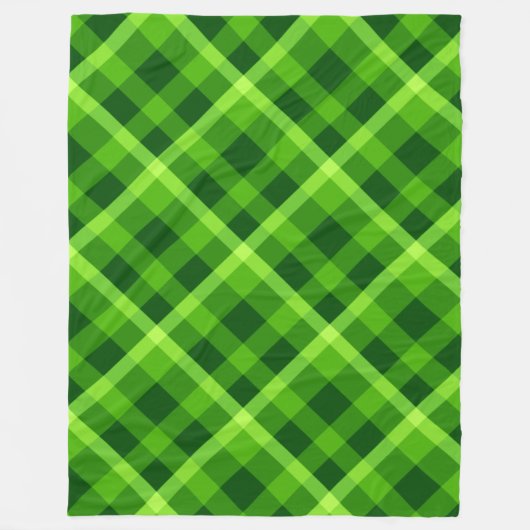Schönes Baum Grün Kariert große Fleece Blanket (Vorderseite)