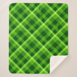 Schönes Baumgrün Kariertes Medium Sherpa Blanket Sherpadecke