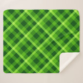 Schönes Baumgrün Kariertes Medium Sherpa Blanket Sherpadecke (Vorderseite (Horizontal))