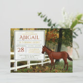 Schönes Bay Horse Herbstfeld Herbst Geburtstag Einladung (Stehend Vorderseite)