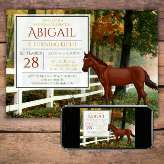 Schönes Bay Horse Herbstfeld Herbst Geburtstag Einladung