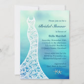 Schönes Beach Brautparty Wasserfarbe türkis Einladung (Vorderseite)