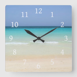 Schönes Beach Foto 197 Quadratische Wanduhr