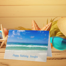 Schönes Beach Foto Custom Ocean Happy Birthday Karte