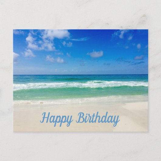 Schönes Beach Foto Custom Ocean Happy Birthday Postkarte (Vorderseite)