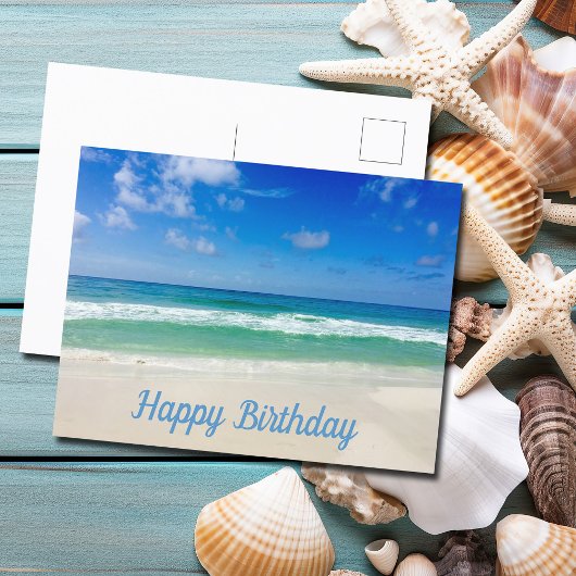 Schönes Beach Foto Custom Ocean Happy Birthday Postkarte