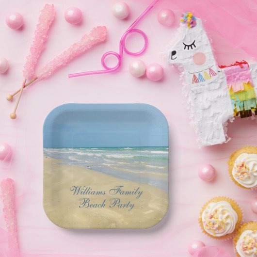 Schönes Beach Party Custom Ocean Fotografy Pappteller (Party)