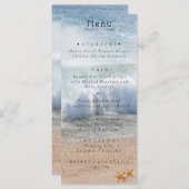 Schönes Beach Summer Tropical Wedding Menü Menükarte (Vorne/Hinten)