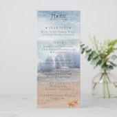 Schönes Beach Summer Tropical Wedding Menü Menükarte (Stehend Vorderseite)
