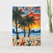 Schönes Beachy Happy Birthday Karte (Vorderseite)