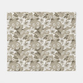 Schönes beige Blume Muster Fleecedecke (Vorderseite (Horizontal))