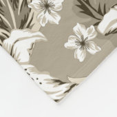 Schönes beige Blume Muster Fleecedecke (Ecke)