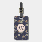 Schönes Beige European Robins Pattern Gepäckanhänger (Vorderseite vertikal)