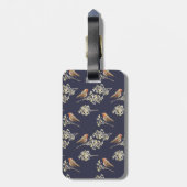 Schönes Beige European Robins Pattern Gepäckanhänger (Rückseite vertikal)
