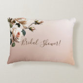 Schönes Beige Rose Brautparty Dekokissen (Rückseite)