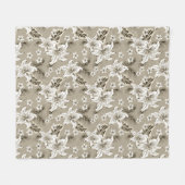 Schönes beiges Blumenmuster Fleecedecke (Vorderseite (Horizontal))