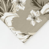 Schönes beiges Blumenmuster Fleecedecke (Ecke)