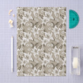 Schönes beiges Blumenmuster Seidenpapier (Handwerk)