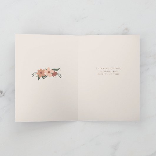 Schönes Beileid mit Blumenspray Verlust des Babys Karte (Innenseite)