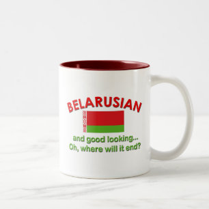Schönes belarussisches zweifarbige tasse