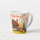 Schönes beliebtes Glück Erntedankfest Fall Milchtasse (Rechte Ecke)