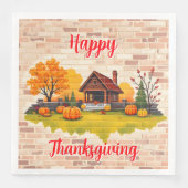 Schönes beliebtes Glück Erntedankfest Fall Serviette (Vorderseite)