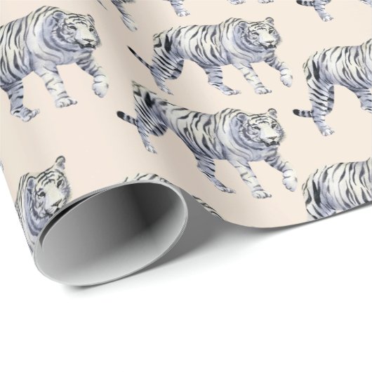 Schönes Bengalisches Tiger Creme Muster Geschenkpapier (Rolleneckpunkt)