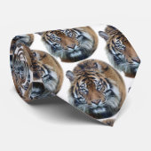 Schönes Bengalisches Tiger Face Foto Krawatte (Gerollt)