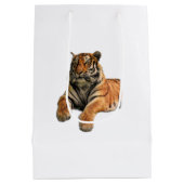 Schönes Bengalisches Tiger-Foto Mittlere Geschenktüte (Rückseite)