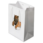 Schönes Bengalisches Tiger-Foto Mittlere Geschenktüte (Rückseite Schrägansicht)