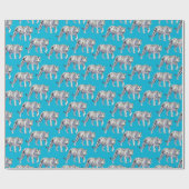 Schönes Bengalisches White Tiger Blue Muster Geschenkpapier (Flach)