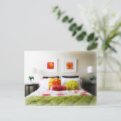 Schönes Bett- und Schlafzimmerdekor Postkarte (Stehend Vorderseite)