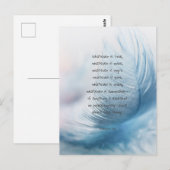 Schönes Bibelverse Zitat mit Blauer Feder Postkarte (Vorne/Hinten)