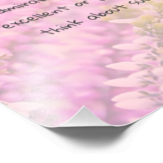 Schönes Bibelverse Zitat mit rosa Blume Fotodruck (Ecke)