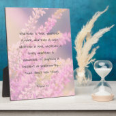 Schönes Bibelverse Zitat mit rosa Blume Fotoplatte (Seite)