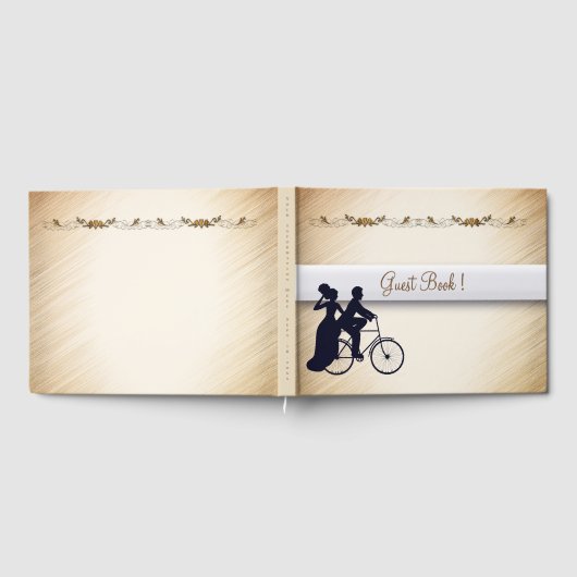 Schönes Bicycle Wedding Guest Book Gästebuch (Voll)