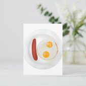 Schönes Bild von Rührei mit Würstchen Postkarte (Stehend Vorderseite)