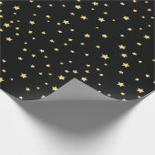 Schönes Black and Gold Starry Sky Star Muster Geschenkpapier (Ecke)