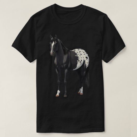 Schönes Black Blanket Appaloosa Pferd Lover Gesche T-Shirt (Design vorne)