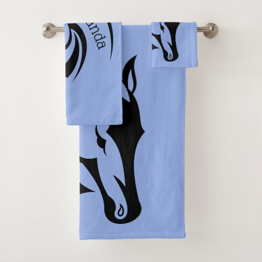 Schönes Black Horse Design Badetuch Set (Insitu)