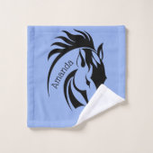 Schönes Black Horse Design Badetuch Set (Waschlappen)
