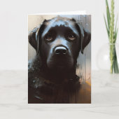 Schönes Black Labrador Portrait Karte (Vorderseite)