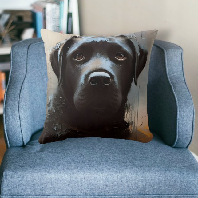 Schönes Black Labrador Portrait Kissen (Von Creator hochgeladen)
