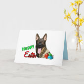 Schönes Black Tan German Shepherd Happy Oaster Karte (Gelbe Blume)