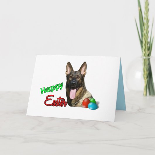 Schönes Black Tan German Shepherd Happy Oaster Karte (Vorderseite)