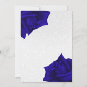Schönes Black Texture Blue Rose Brautparty Einladung (Rückseite)