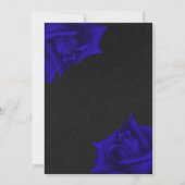 Schönes Black Texture Blue Rose Brautparty Einladung (Rückseite)